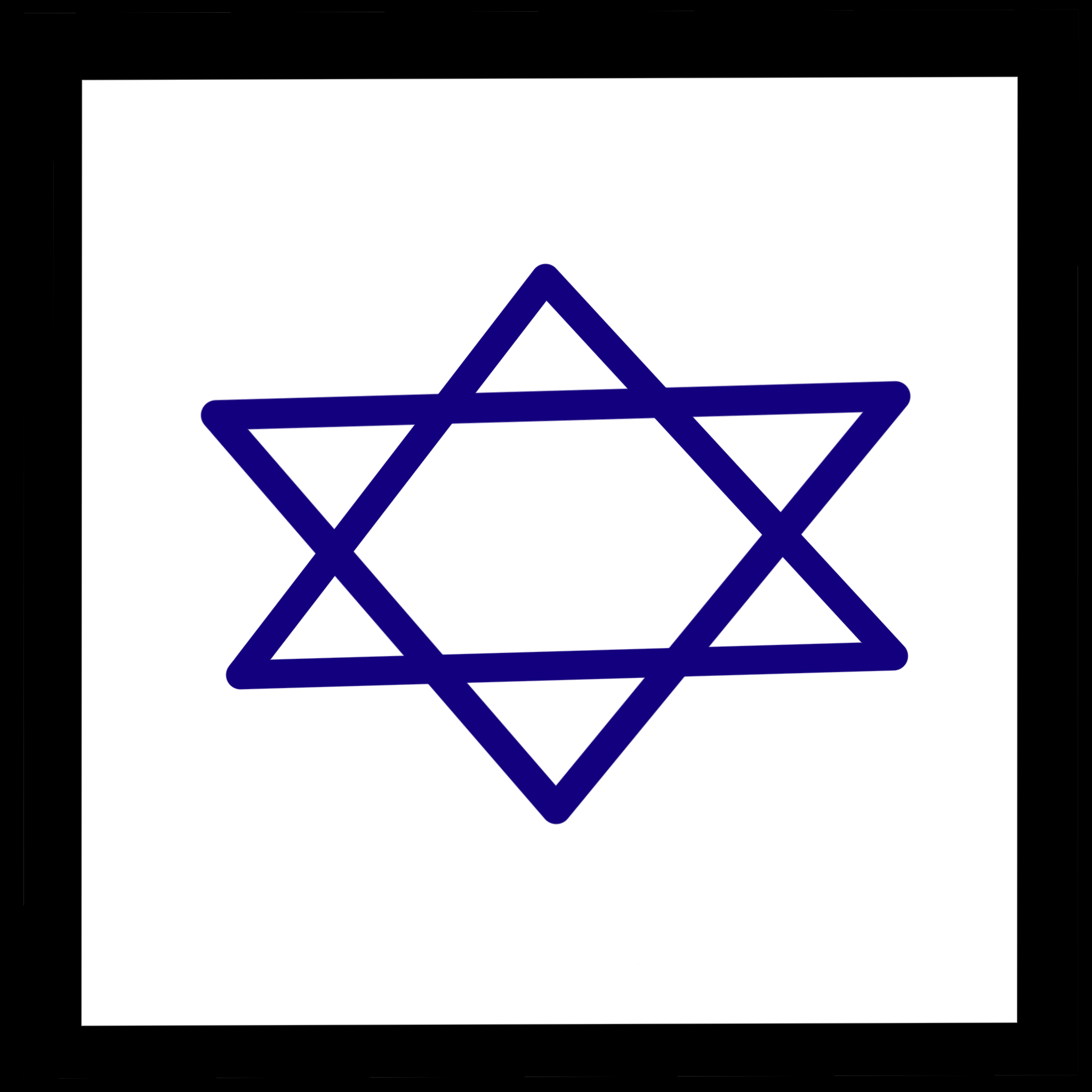 A black square with a blue Magen David in the center